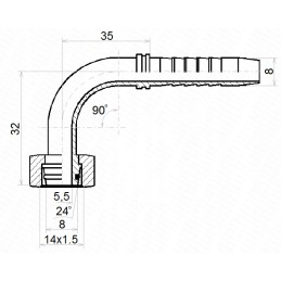 Dkol 90 clamping dn8 1 2sn m14x1 5 x10 hydrolider