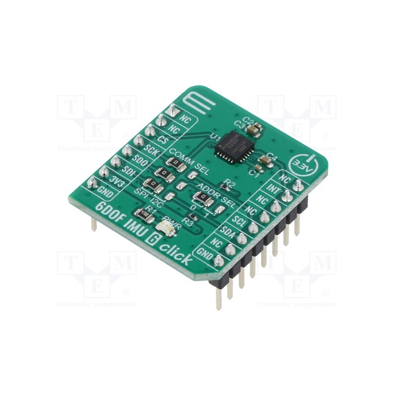 1 pcs x MIKROE - 6DOF IMU 6 CLICK - Click board, accelerometer,gyroscope, I2C,SPI, ICM-20689, 3.3VDC