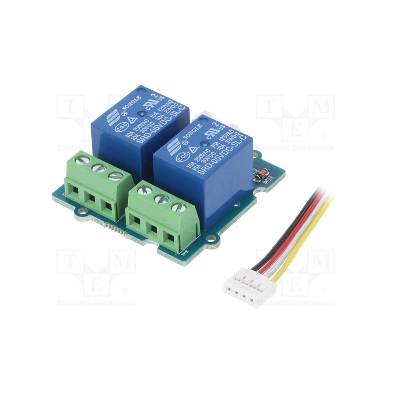 1 pcs x SEEED STUDIO - 2-CHANNEL SPDT RELAY - Module: relay, Grove Interface (4-wire), Grove, screw, Usup: 5VDC