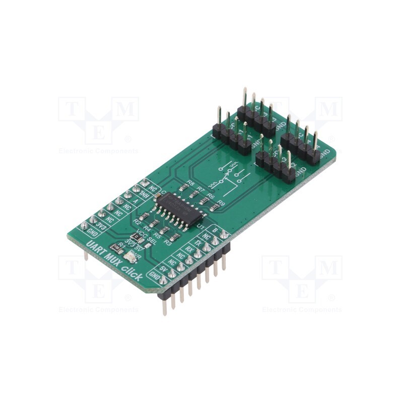 1 pcs x MIKROE - UART MUX CLICK - Click board, analog multiplexer, GPIO,UART, SN74LV4052A