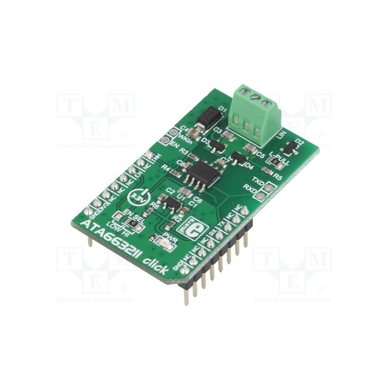 1 pcs x MIKROE - ATA663211 CLICK - Click board, transceiver, CAN,LIN,UART, ATA663211, 3.3VDC