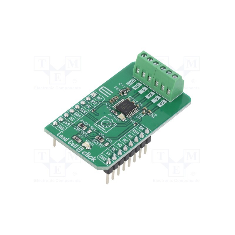 1 pcs x MIKROE - LOAD CELL 5 CLICK - Click board, press force measure, SPI, AD7780, prototype board