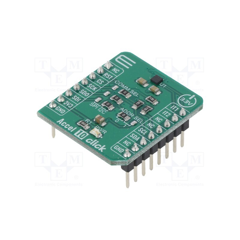1 pcs x MIKROE - ACCEL 10 CLICK - Click board, accelerometer, GPIO,I2C,SPI, LIS2DW12, 3.3VDC