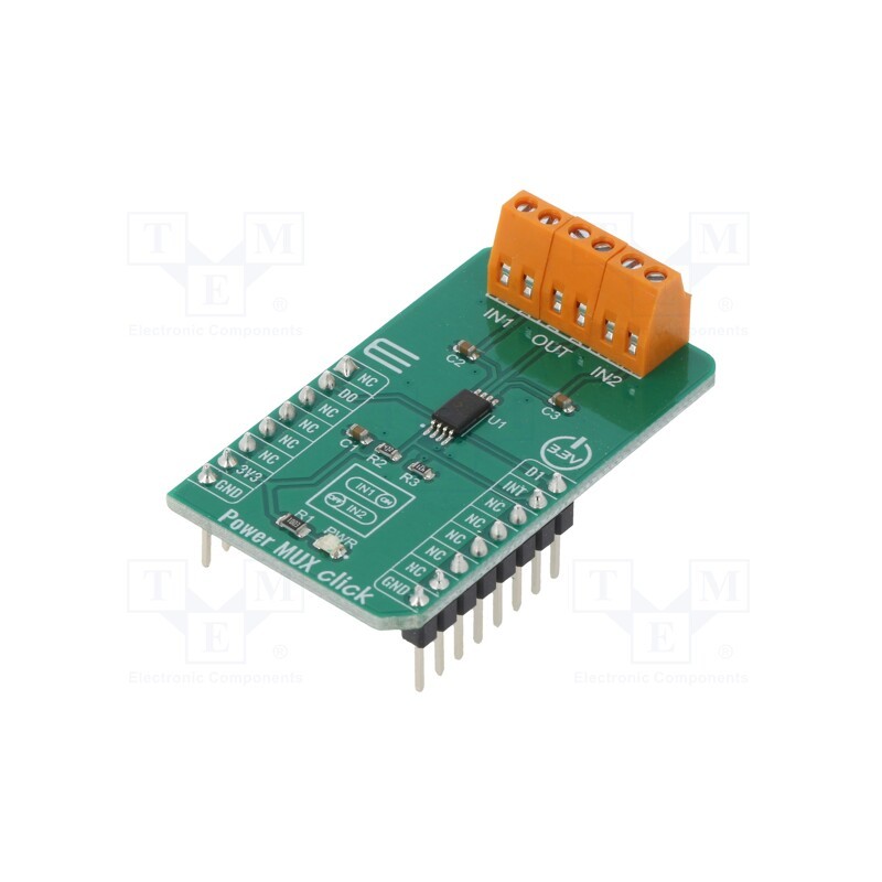 1 pcs x MIKROE - POWER MUX CLICK - Click board, analog multiplexer, GPIO, TPS2115APWR, 3.3VDC
