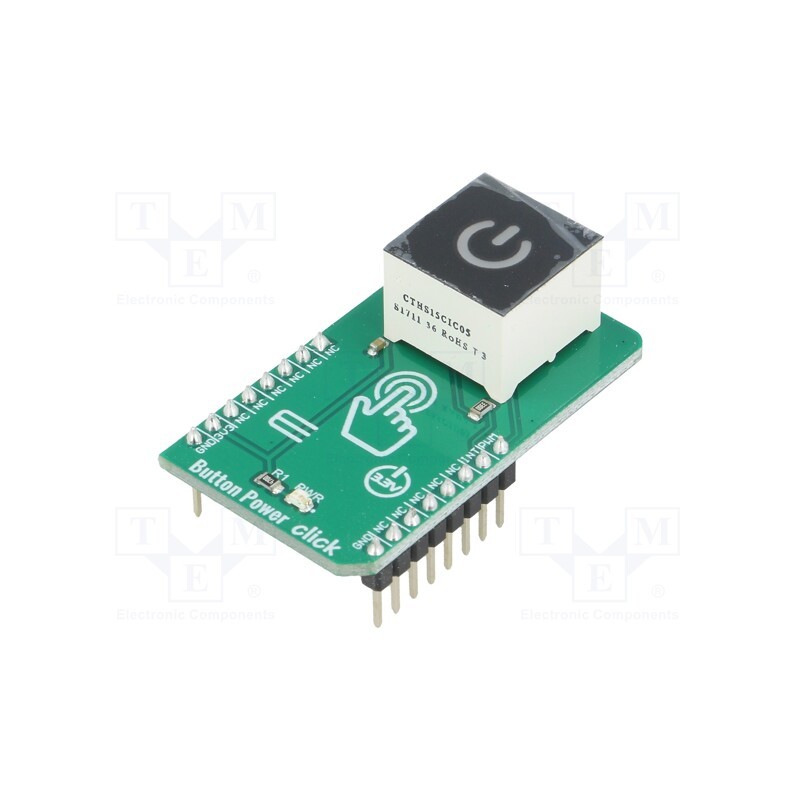 1 pcs x MIKROE - BUTTON POWER CLICK - Click board, button, GPIO,PWM, CTHS15CIC05ONOFF, prototype board