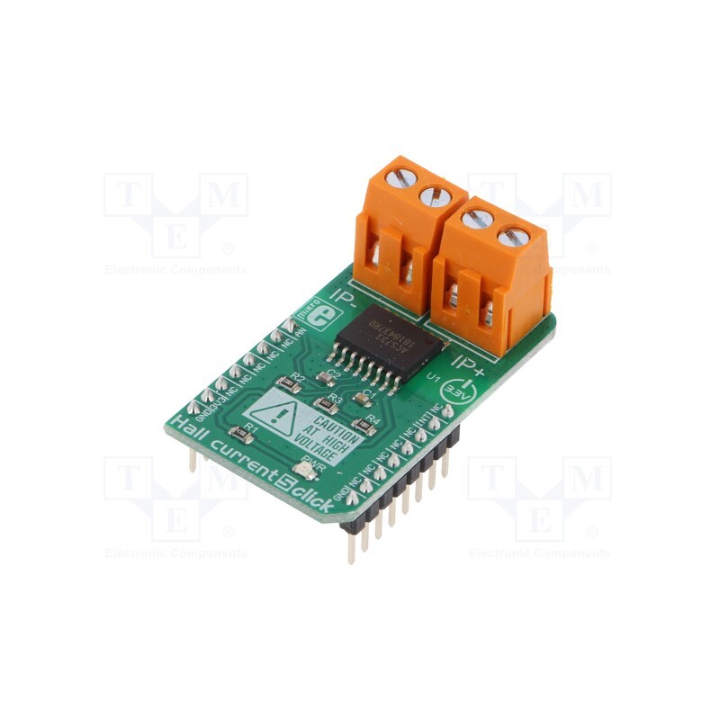 1 pcs x MIKROE - HALL CURRENT 5 CLICK - Click board, Hall sensor, analog, ACS733, prototype board, 3.3VDC