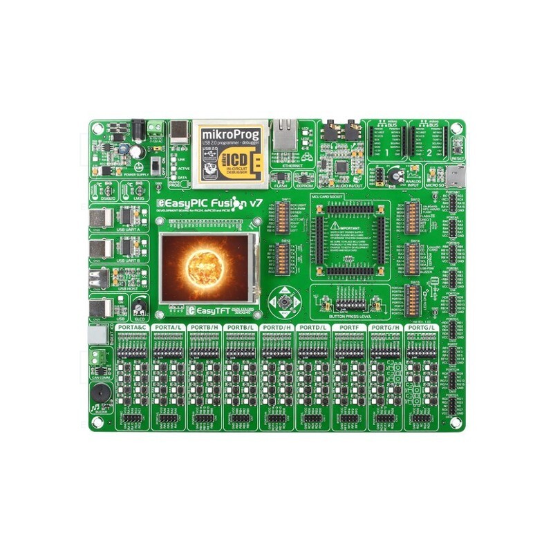 1 pcs x MIKROE - EASYPIC FUSION V7 - Dev.kit: Microchip PIC, DSPIC,PIC24,PIC32, Comp: VS1053