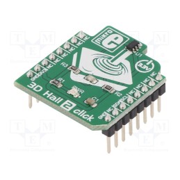 1 pcs x MIKROE - 3D HALL 2 CLICK - Click board, Hall sensor, I2C, TLV493D-A1B6, prototype board