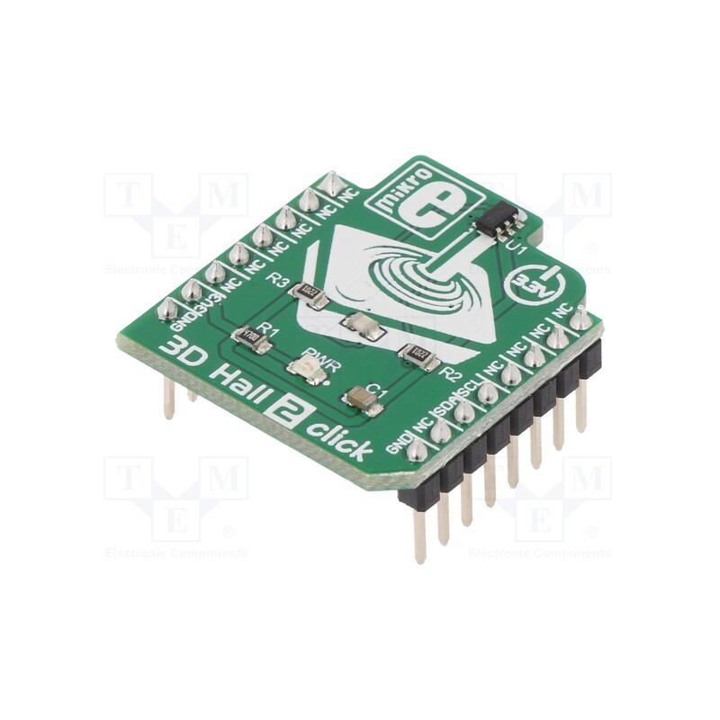 1 pcs x MIKROE - 3D HALL 2 CLICK - Click board, Hall sensor, I2C, TLV493D-A1B6, prototype board