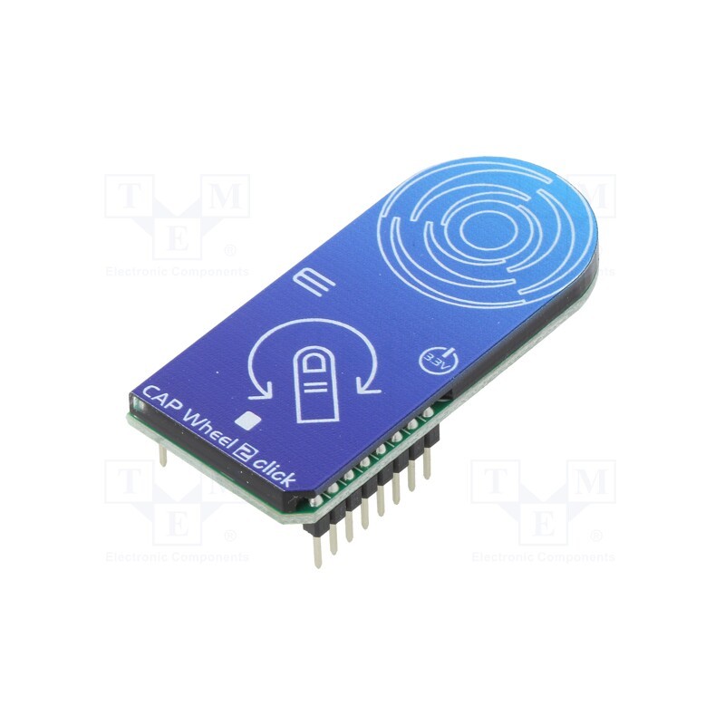 1 pcs x MIKROE - CAP WHEEL 2 CLICK - Click board, capacitive keypad, I2C, QS263B, prototype board