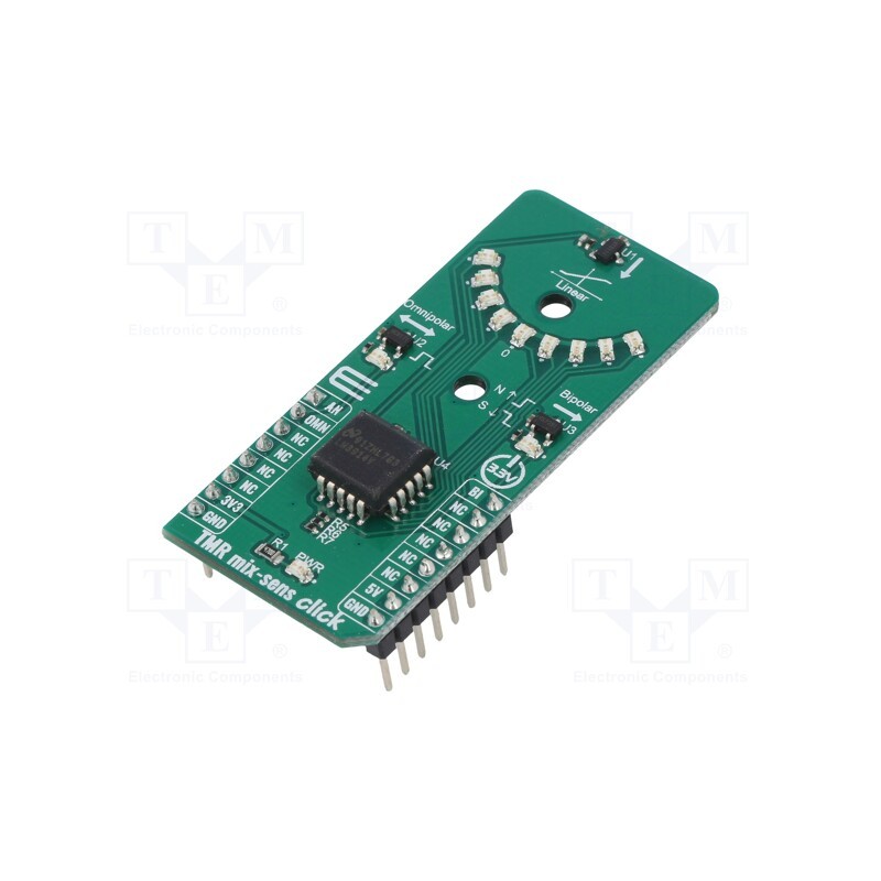 1 pcs x MIKROE - TMR MIX-SENS CLICK - Click board, magnetic field sensor, analog,GPIO, 3.3VDC,5VDC
