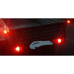 Combined LED tractor rear lamp, combine harvester set