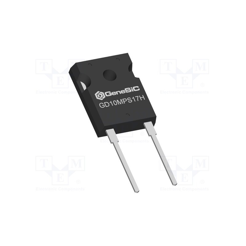 1 pcs x GeneSiC SEMICONDUCTOR - GD10MPS17H - Diode: Schottky rectifying, SiC, THT, 1.7kV, 10A, TO247-2,