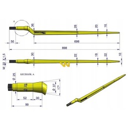 Loader bent l 880mm Warynski