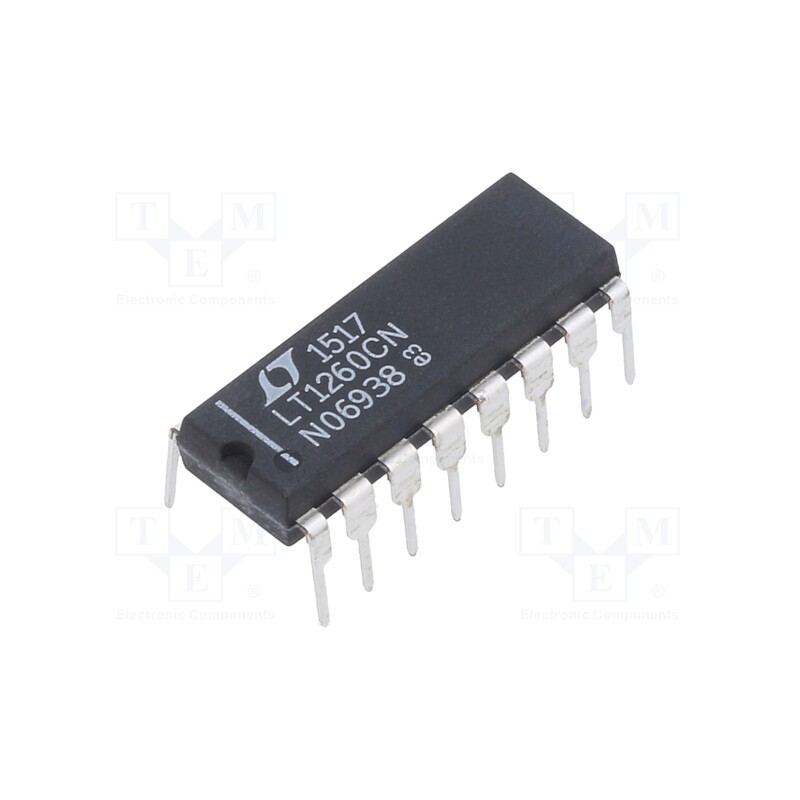 1 pcs x Analog Devices - LT1260CNPBF - IC: operational amplifier, 130MHz, Ch: 3, DIP16, ±2÷15VDC,4÷30VDC