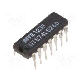1 pcs x NTE Electronics - NTE74LS260 - IC: digital, NOR, Ch: 2, IN: 5, TTL, THT, DIP14