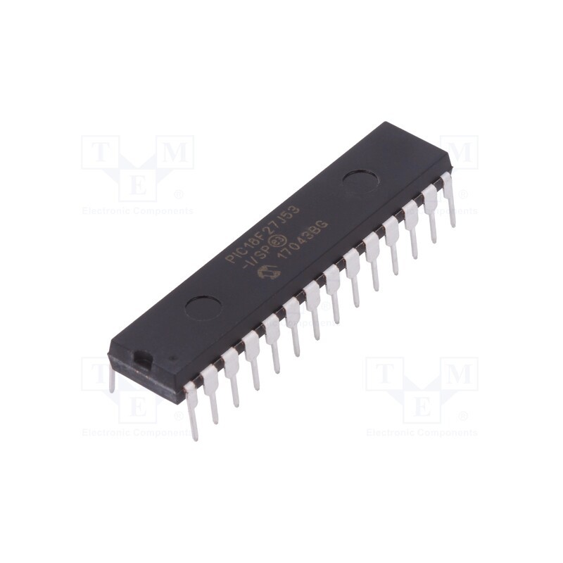 1 pcs x MICROCHIP TECHNOLOGY - PIC18F27J53-I/SP - IC: PIC microcontroller, 128kB, 48MHz, 2.15÷3.6VDC, THT, DIP28