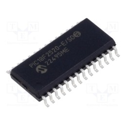 1 pcs x MICROCHIP TECHNOLOGY - PIC18F2520-E/SO - IC: PIC microcontroller, 32kB, 40MHz, 4.2÷5.5VDC, SMD, SO28, PIC18