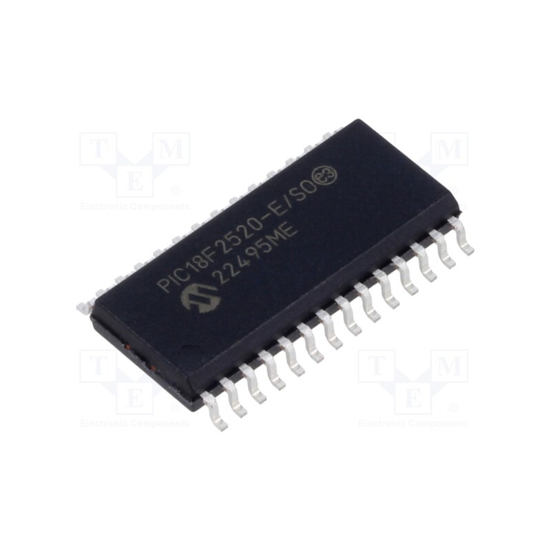 1 pcs x MICROCHIP TECHNOLOGY - PIC18F2520-E/SO - IC: PIC microcontroller, 32kB, 40MHz, 4.2÷5.5VDC, SMD, SO28, PIC18