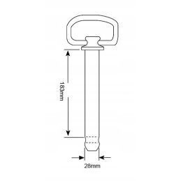 Pin with chain and cotter pin 28x183mm 412