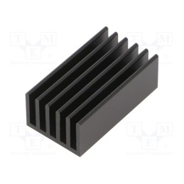 1 pcs x FISCHER ELEKTRONIK - SK 653 37,5 SA - Heatsink: extruded, grilled, black, L: 37.5mm, W: 21mm, H: 14mm