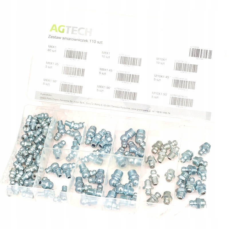 Set of metric grease nipples 110 pcs