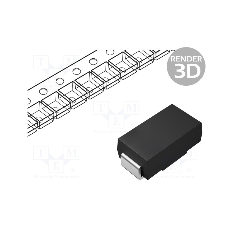 10 pcs x SMC DIODE SOLUTIONS - SK16TR - Diode: Schottky rectifying, SMD, 60V, 1A, SMB,