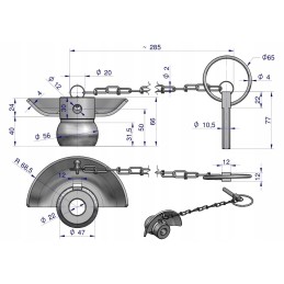 Ball with collar, hardened, category 1 2 56x22 Warynsk