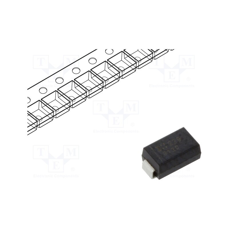 10 pcs x DIODES INCORPORATED - B120-13-F - Diode: Schottky rectifying, SMD, 20V, 1A, SMA,