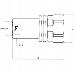 Screwed quick connector vv 12 gas f g1 2 socket vv1