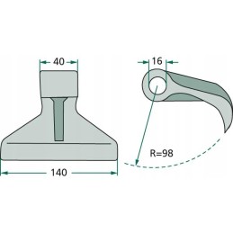 Hammer knife 40x140x16 0 r 98 1 0kg rm 30