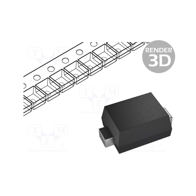 25 pcs x ROHM SEMICONDUCTOR - RB520CM-60T2R - Diode: Schottky rectifying, SMD, 60V, 0.1A, SOD923,