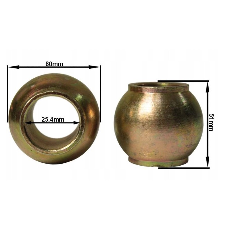 Central connector ball, category 3 2 25 4x60x51mm