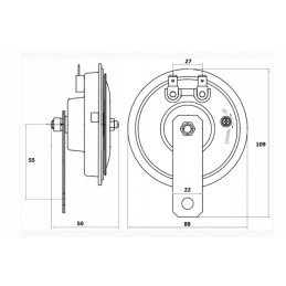 Electric sound signal, small round 12v
