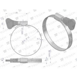 Clamping band with knob 8 12 worm clamp