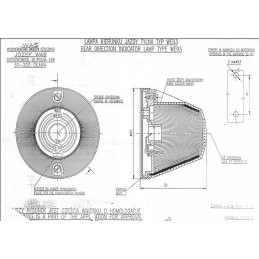 Orange, round, high turn signal lamp