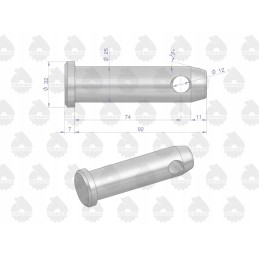 Original mf transport hitch mounting pin