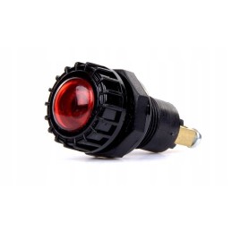 Red indicator light with 12v bulb, 17mm cover