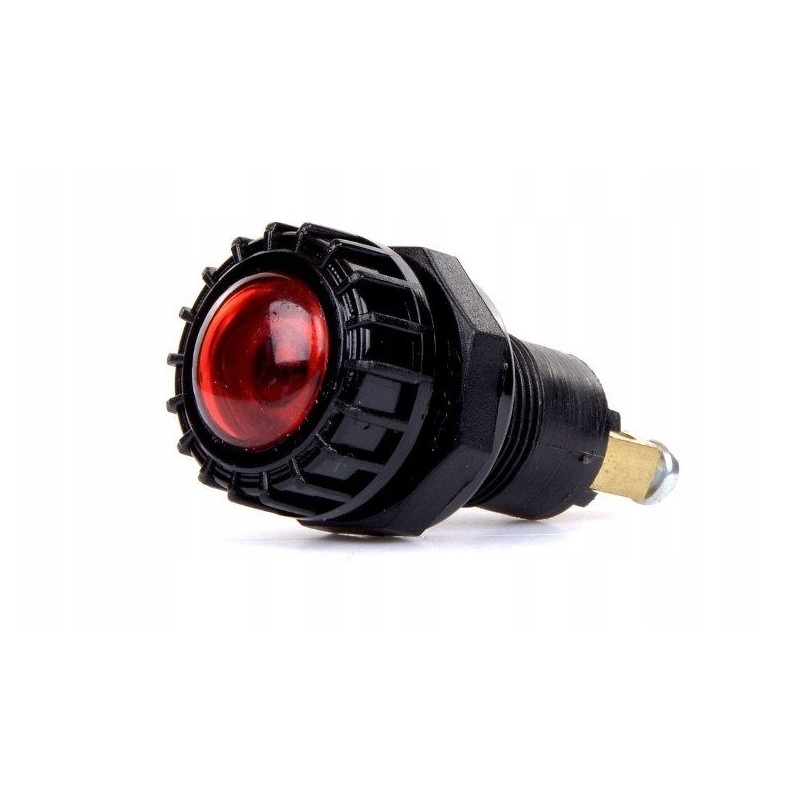 Red indicator light with 12v bulb, 17mm cover