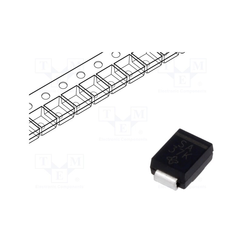 5 pcs x VISHAY - S2A-E3/52T - Diode: rectifying, SMD, 50V, 1.5A, 2us, SMB, Ufmax: 1.15V, Ifsm: 50A