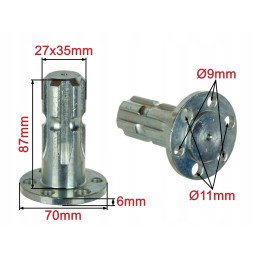 PTO shaft with adapter flange 35mm 1 3 8 6 z