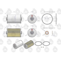 Set of fuel filter inserts kwp010x c 330 360 38