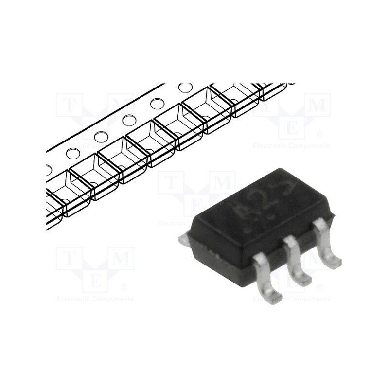 25 pcs x ONSEMI - MBT3906DW1T1G - Transistor: PNP x2, bipolar, 40V, 0.2A, 0.15W, SC70-6,SC88,SOT363