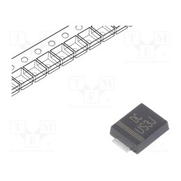 10 pcs x DC COMPONENTS - US3JBF - Diode: rectifying, SMD, 600V, 3A, 100ns, SMB flat, Ufmax: 1.7V