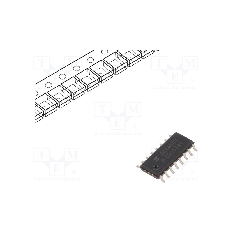 1 pcs x VISHAY - DG445DY-T1-E3 - IC: analog switch, SPST-NO, Ch: 4, SO16, 5÷20V,5÷36V,