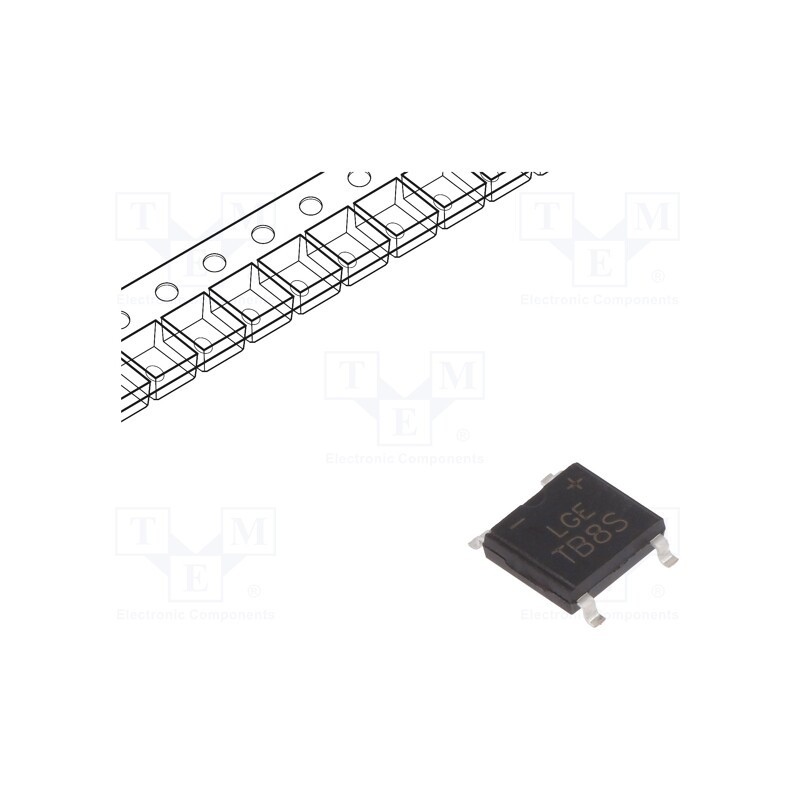 5 pcs x LUGUANG ELECTRONIC - TB8S - Bridge rectifier: single-phase, 800V, If: 1A, Ifsm: 30A, TBS, SMT