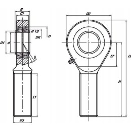 Actuator eye with right external thread OE 20