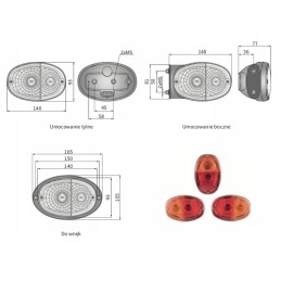 Rear lamp 140x93x77 wesem lt3 48410 zetor proxim