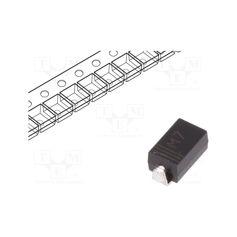 20 pcs x LUGUANG ELECTRONIC - M7 - Diode: rectifying, SMD, 1kV, 1A, SMAJ, Ufmax: 1.1V, Ifsm: 30A