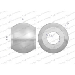 Top connector ball, hardened, category 3 4 78x32x64